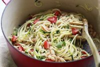 Mediterranean Zucchini Noodles with White Beans and Tomatoes