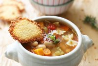 Wholesome Vegetarian Pasta e Fagioli with Parmesan Crunch