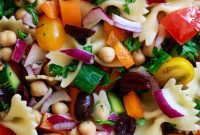 Zesty Vegan Greek Pasta Medley