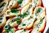 Creamy Vegan Spinach Ricotta Stuffed Jumbo Shells