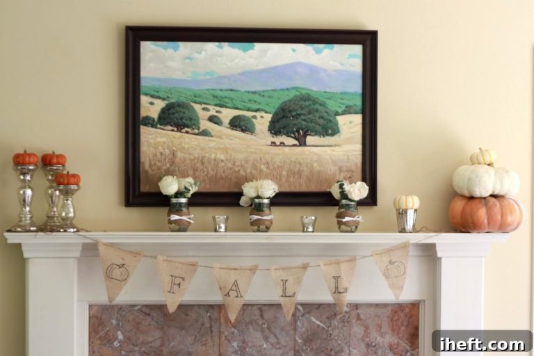 Cozy Fall Mantel Rustic Charm