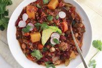 Hearty Vegan Butternut Squash Quinoa Slow Cooker Chili
