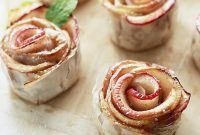 Crispy Phyllo Apple Roses with Sticky Date Caramel