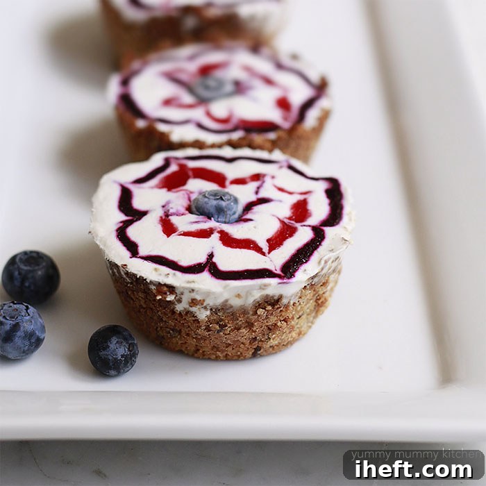 Mini Red, White, and Blue Ice Cream Pies
