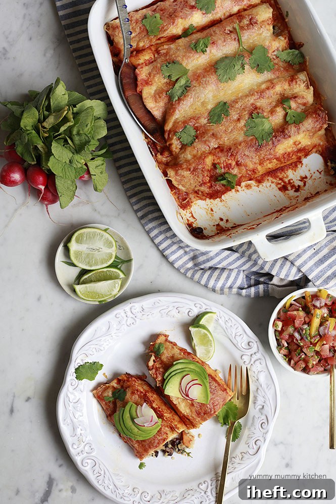 Sweet Potato Black Bean Enchiladas