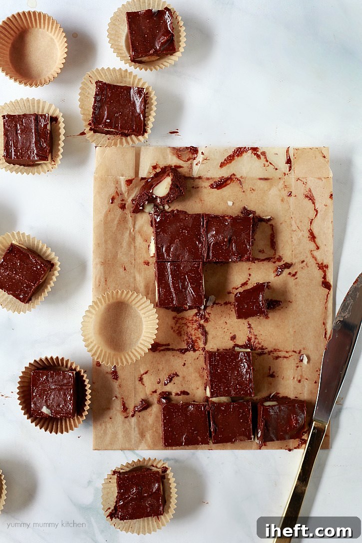 Indulge in these easy-to-make cashew fudge bites, perfectly studded with crunchy macadamia nuts for a delightful, healthy treat!
