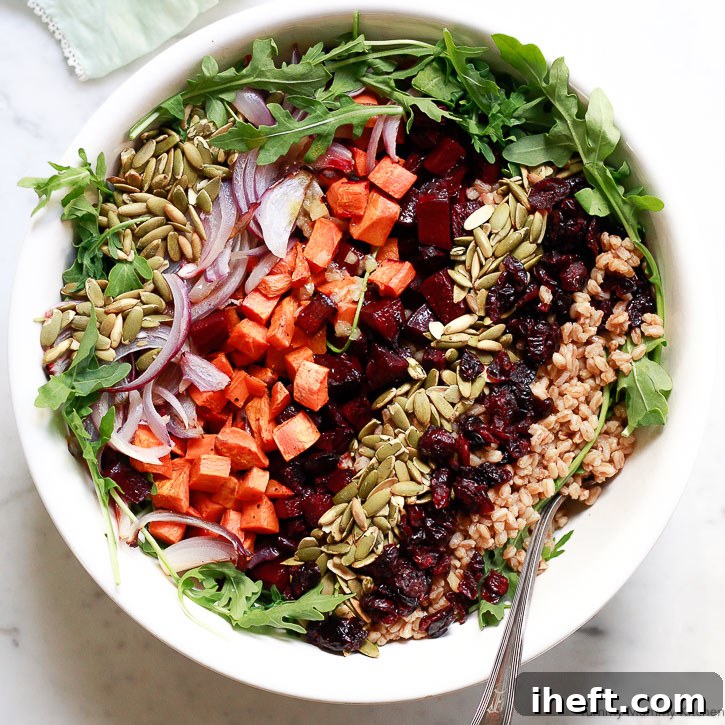 Autumn Farro Salad with Roasted Veggies