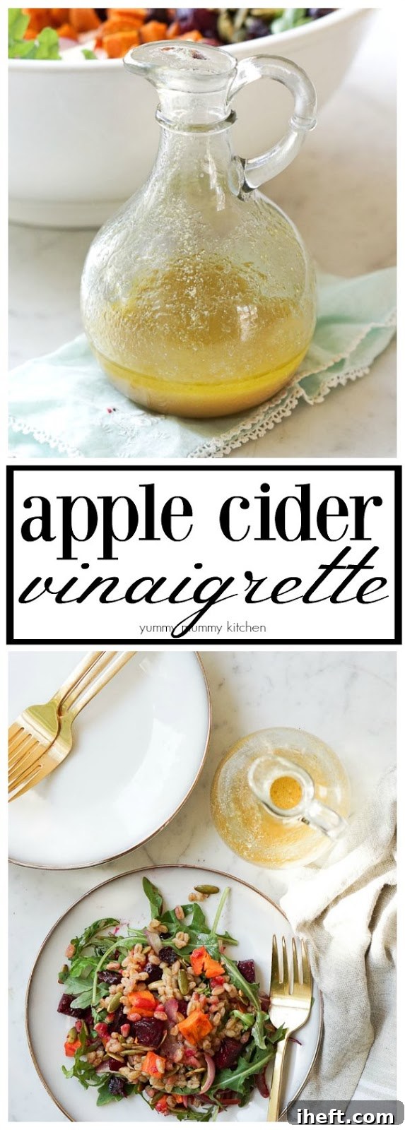 The perfect apple cider vinaigrette salad dressing recipe. 