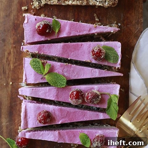 Cranberry Vegan Cheesecake, a delightful plant-based dessert