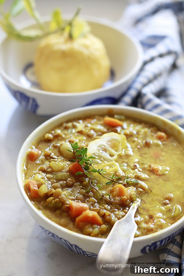 Lemony Lentil Soup for sharing