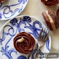 An overhead photo of mini peanut butter cup raw vegan cheesecakes.