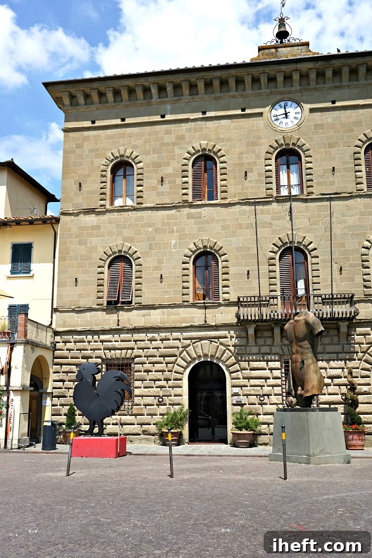 The town center of Greve in Chianti, Tuscany, Italy. 