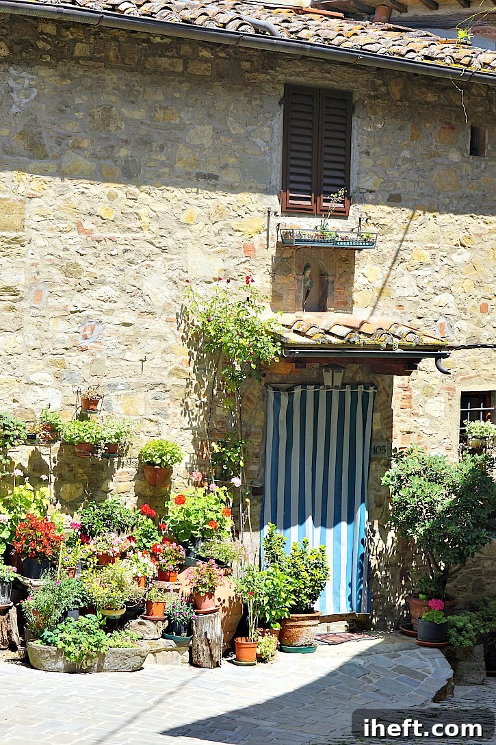 A beautiful home in the village of Montefioralle in Tuscany, Italy. 