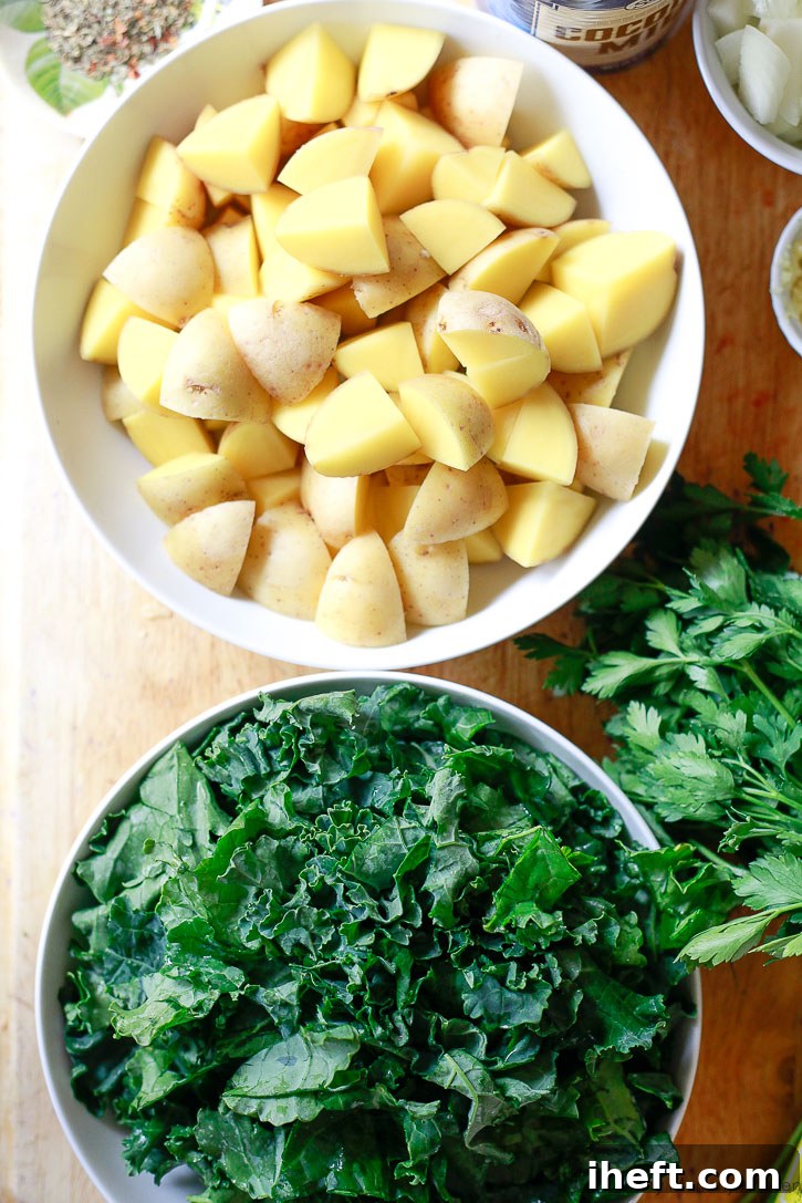 Zuppa Toscana inspired by Olive Garden is easy to make with a few simple ingredients like potatoes and kale.