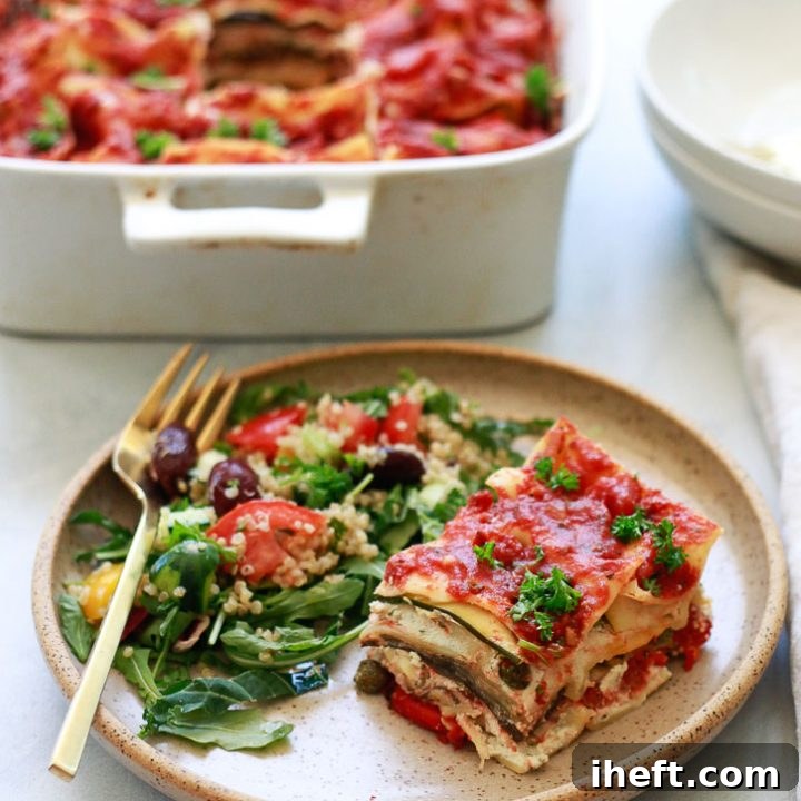 Best Vegan Lasagna - A delicious and easy plant-based lasagna with creamy almond ricotta and vegetables.