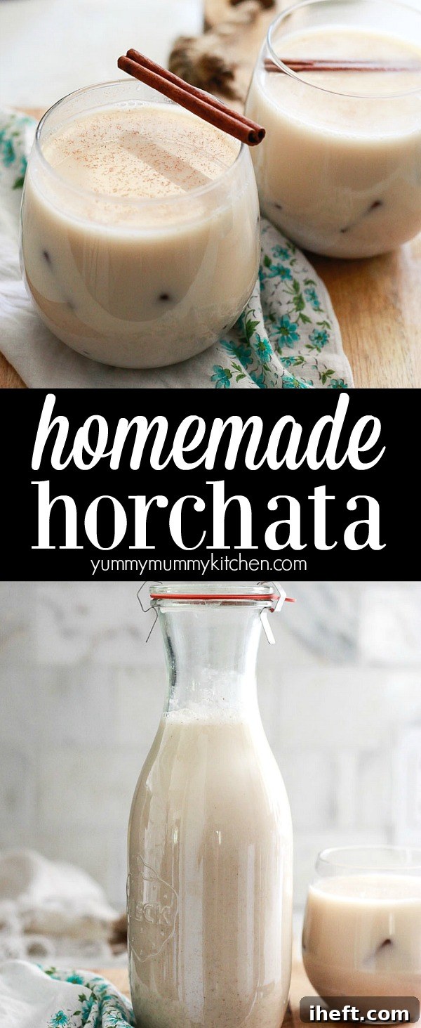 How to make horchata, a delicious Mexican drink made with rice, almond milk, and cinnamon. This easy horchata recipe is perfect for Cinco de Mayo or Taco Tuesday. 