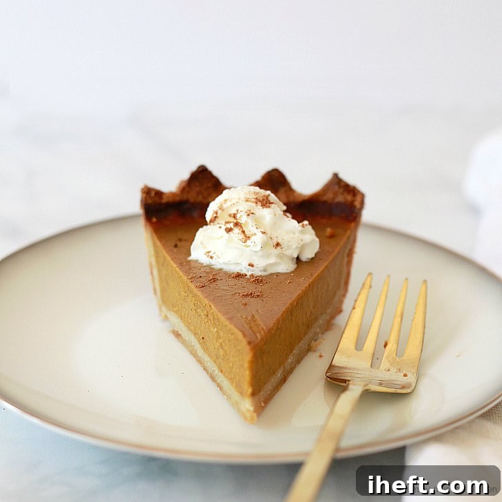 This delicious vegan pumpkin pie is perfect for Thanksgiving or any day! Vegan and gluten free, this pie is made with coconut milk and has an almond flour crust.