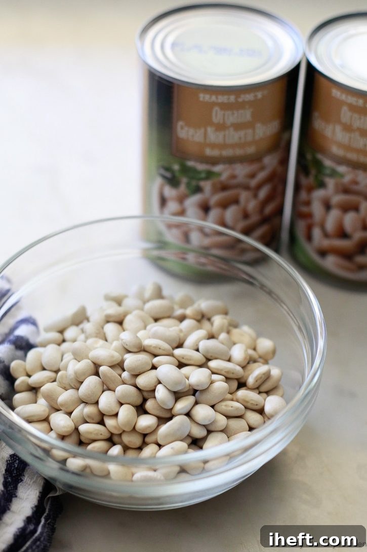Whether you prefer dried or canned, white great northern beans are ideal for making delicious vegetarian baked beans. Opt for the convenience of canned or the satisfaction of preparing dried beans from scratch.