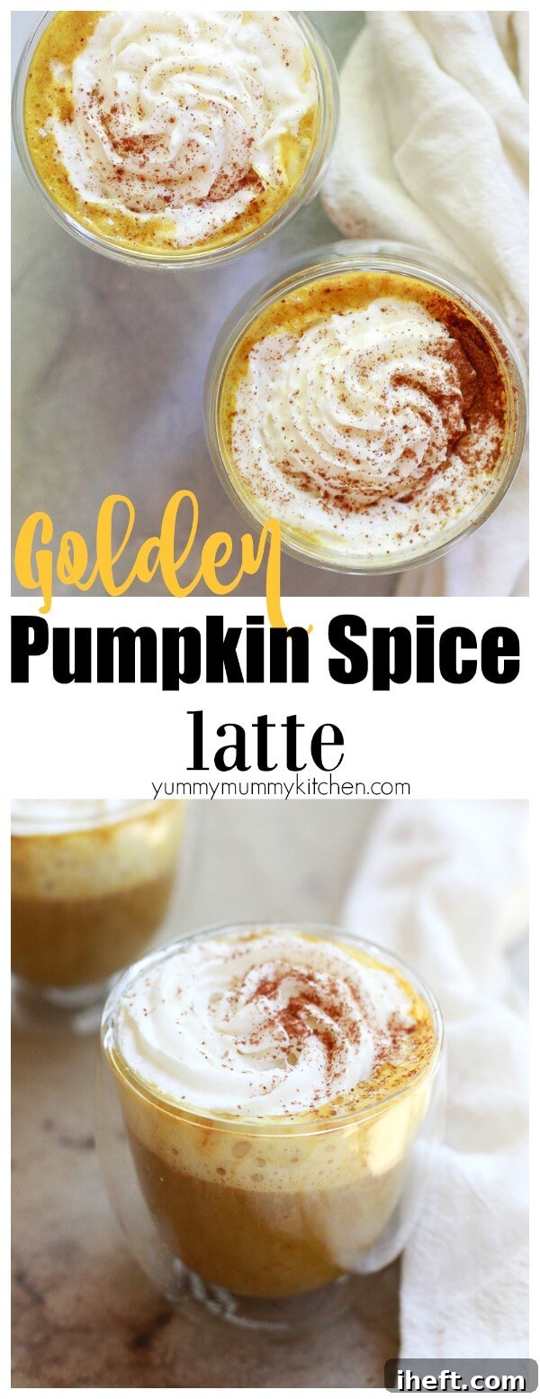 Find out how to make a better pumpkin spice latte at home with this easy recipe. Infused with turmeric golden milk, this healthy pumpkin spice latte (PSL) is dairy-free and vegan. 