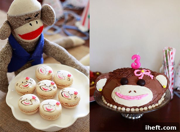 Another view of the monkey-themed party snacks