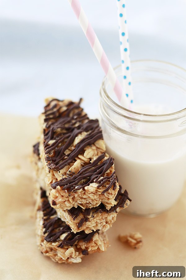 Delicious and healthy no-bake peanut butter granola bars, perfect for a quick snack.