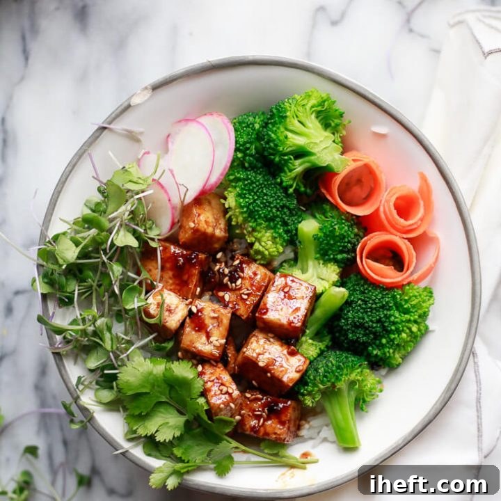Baked Tofu with Ginger Sesame Glaze