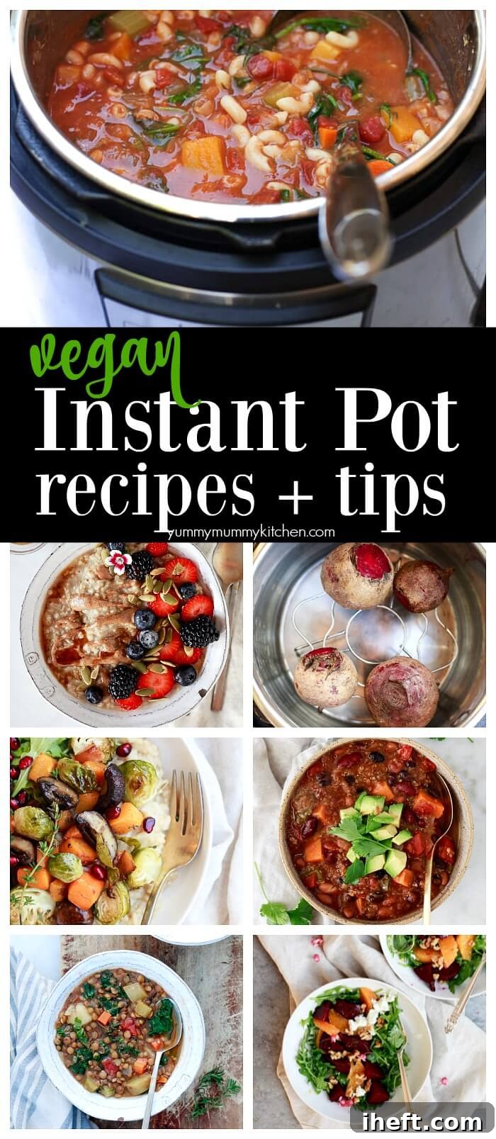 The best vegetarian, vegan, plant-based Instant Pot recipes! From healthy vegan Instant Pot dinners, to soups, chili, risotto, and chocolate cake, this is the ultimate list of vegan Instant Pot recipes. 