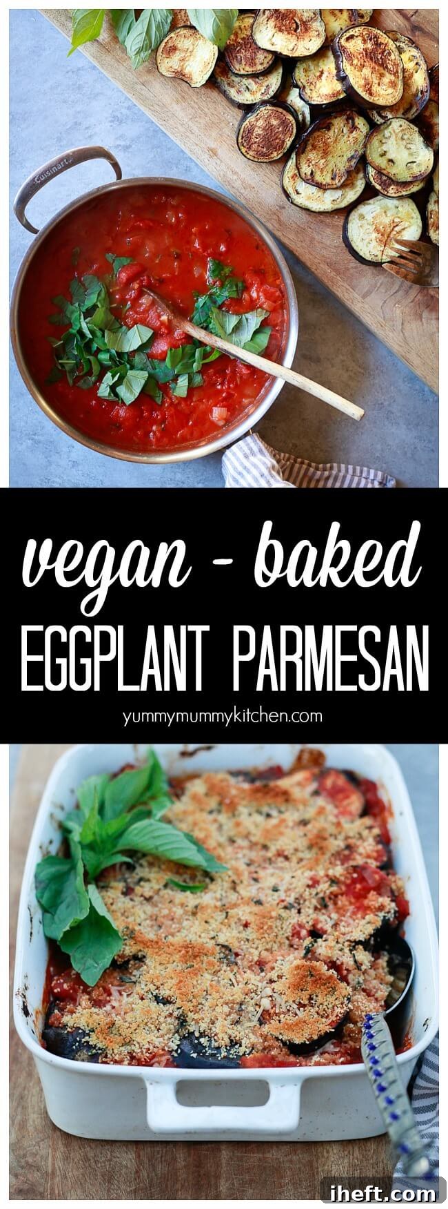 How to make vegan eggplant parmesan. This easy, healthy, baked vegan Eggplant Parmesan recipe makes a great Italian family dinner. 