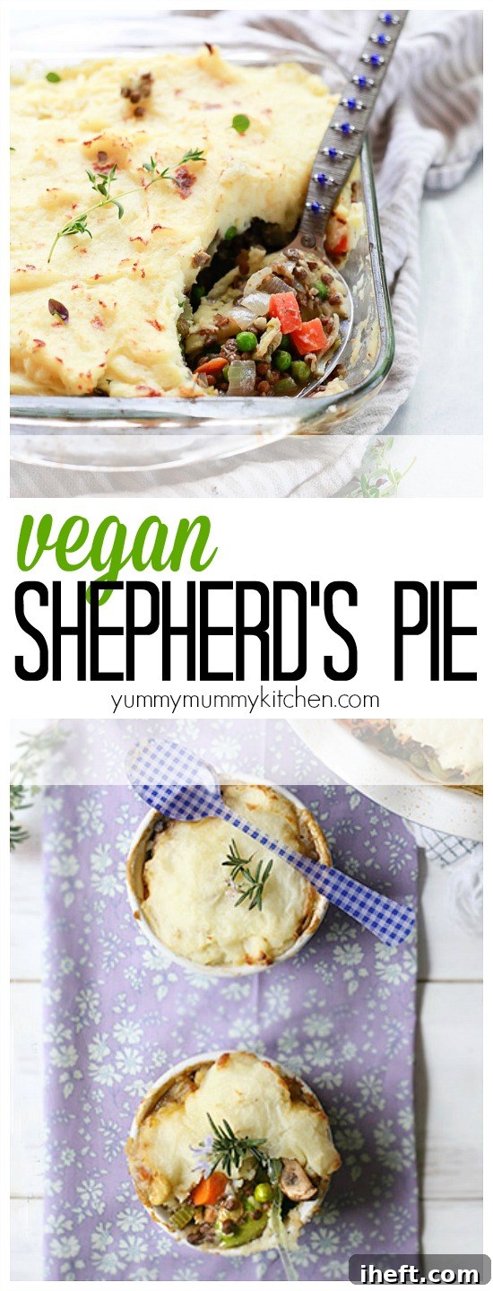 A beautifully presented lentil shepherd's pie, or shepherdless pie, highlighting its vegetarian and vegan credentials as a comforting classic.
