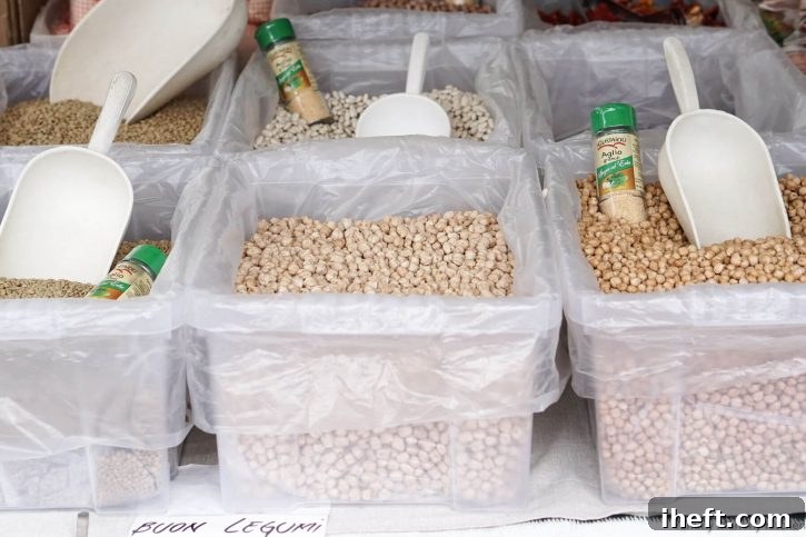Legumes at an Italian Farmer's Market. 