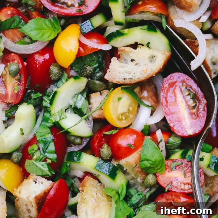 Panzanella salad with bread and tomatoes.