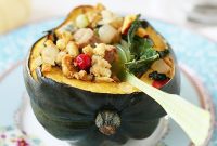 Golden Acorn with Cranberry Sausage Stuffing