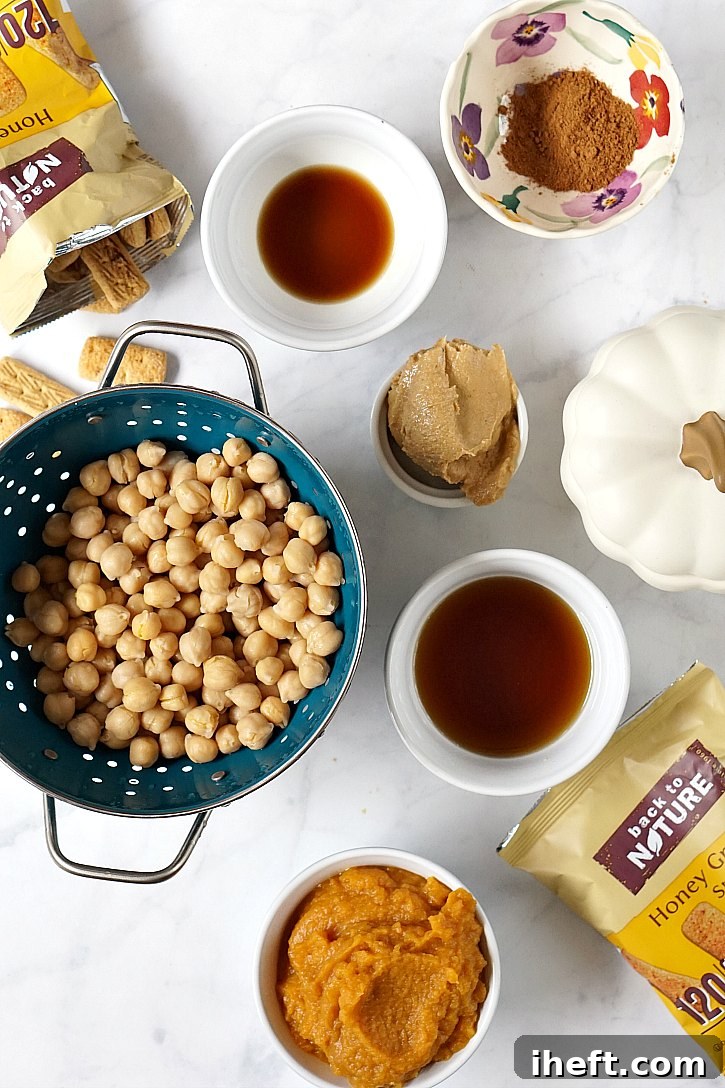 Pumpkin pie dessert hummus is made with amazingly healthy ingredients like chickpeas, pumpkin, and maple syrup.