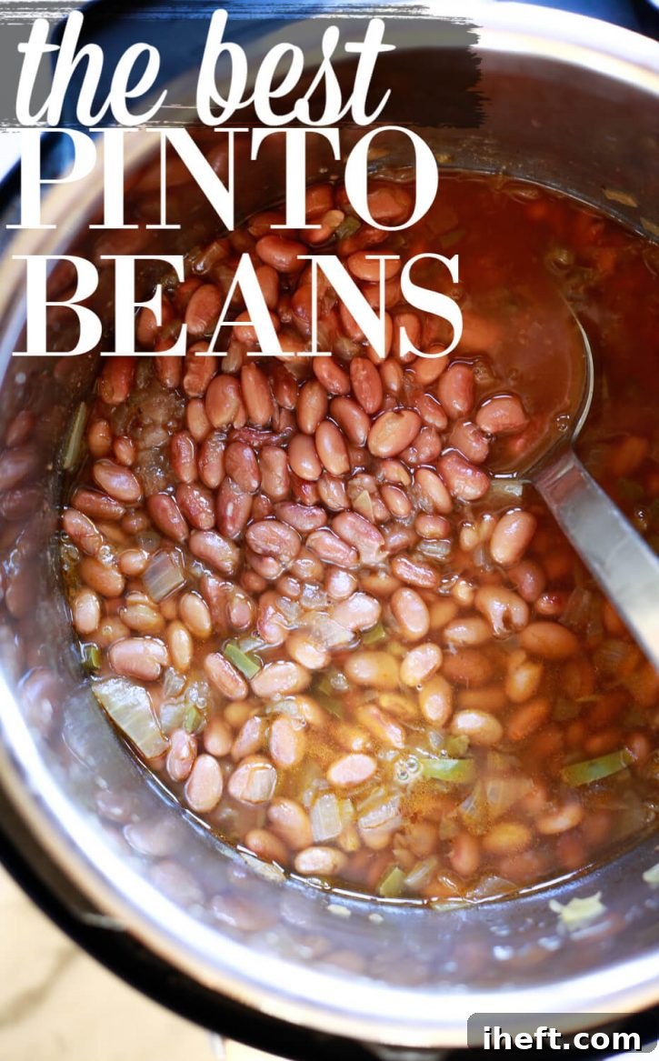 The best Mexican style pinto beans recipe. Find out how to cook pinto beans in the crockpot slow cooker, Instant Pot pressure cooker, or stovetop. 