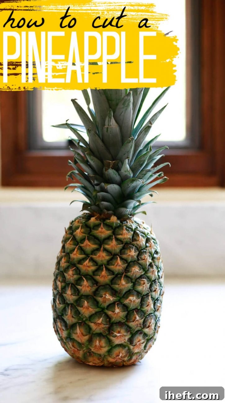The best way to properly cut up a pineapple into spears, chunks or rings. A beautifully cut pineapple, ready for enjoyment.