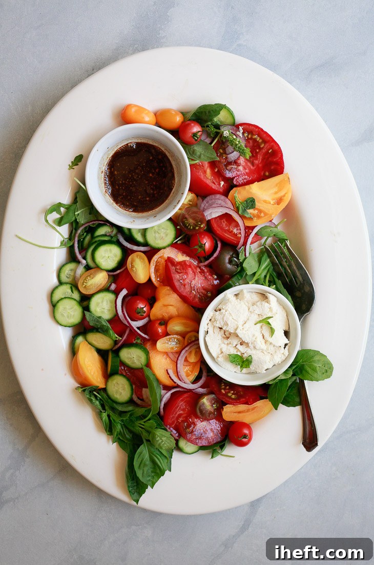 Cucumber Tomato Onion Salad with a simple Oil-Free Balsamic Vinaigrette.