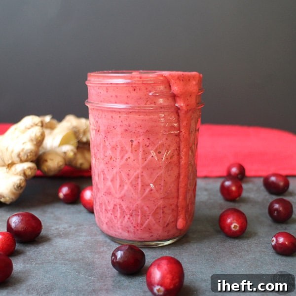 Vibrant Ginger Cranberry Dressing, perfect for holiday salads.
