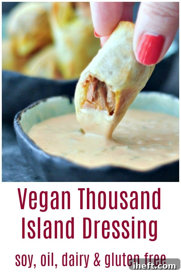 Creamy Vegan Thousand Island Dressing in a small bowl.