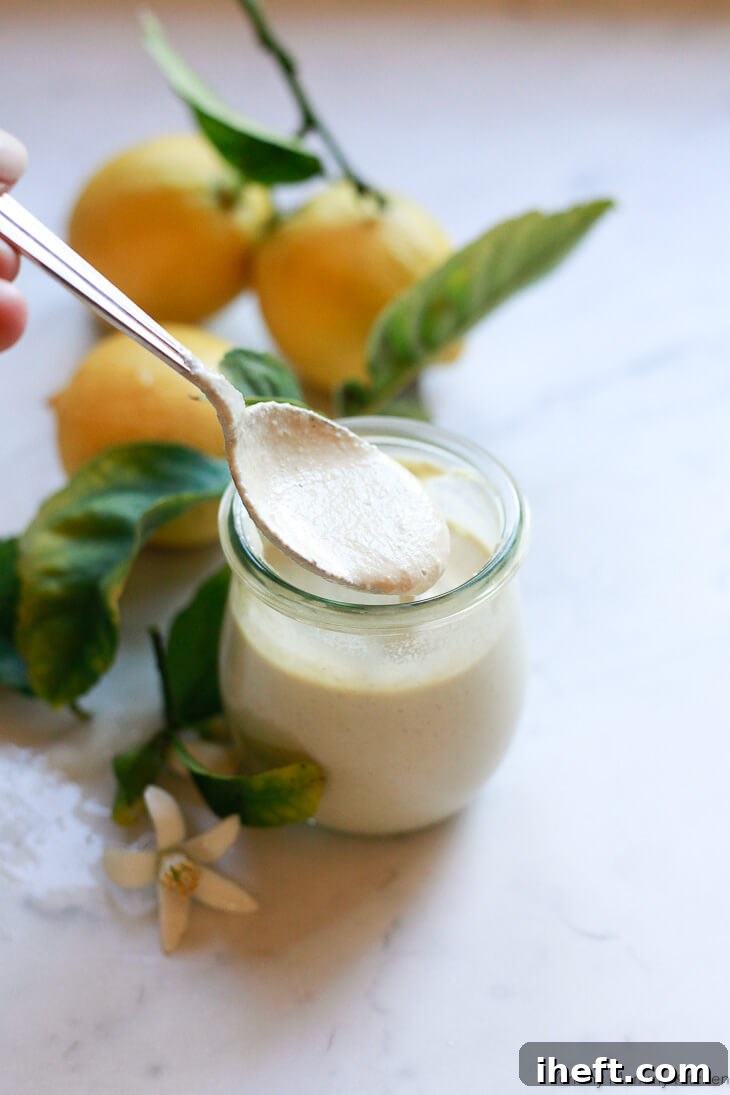 Rich and creamy Vegan Caesar Dressing, perfect for a plant-based Caesar salad.