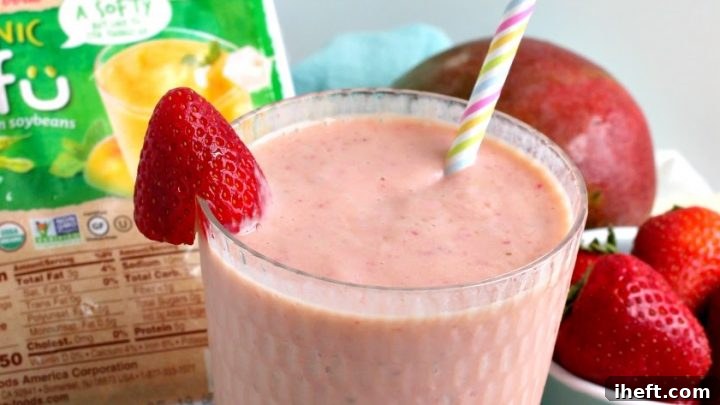 Refreshing Strawberry Papaya Tofu Smoothie