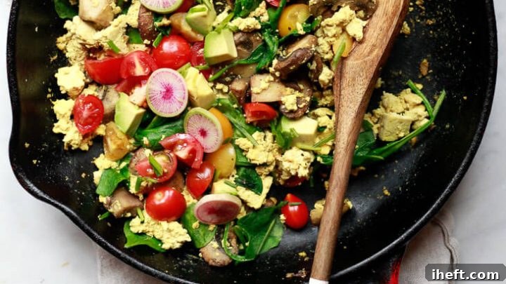 Hearty and flavorful tofu scramble with vegetables