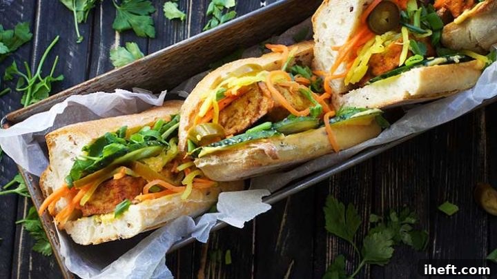 Delicious Vietnamese Tofu Banh Mi sandwich