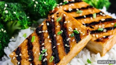 Flavorful sesame ginger grilled tofu slices