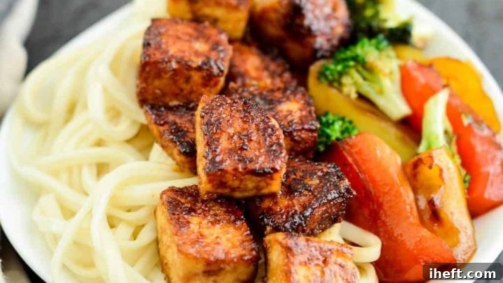 Irresistibly crispy tofu coated in savory hoisin sauce