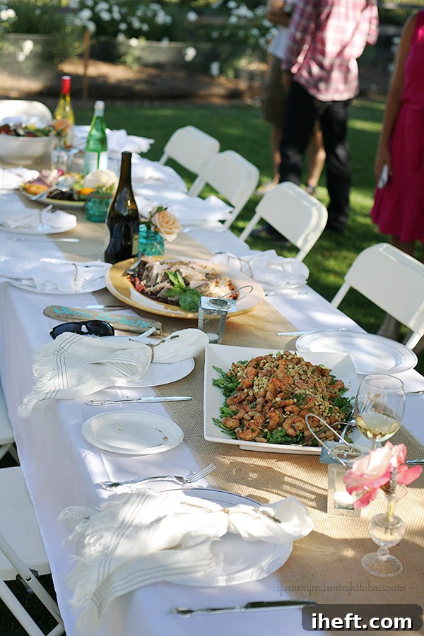 Table setting with a burlap runner and elegant napkins