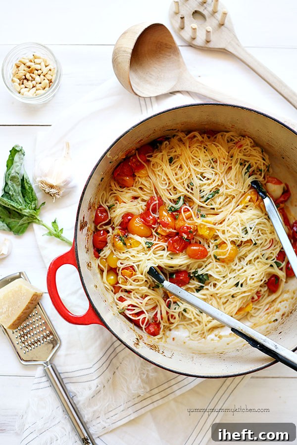 Roasted Cherry Tomato Capellini ready to serve