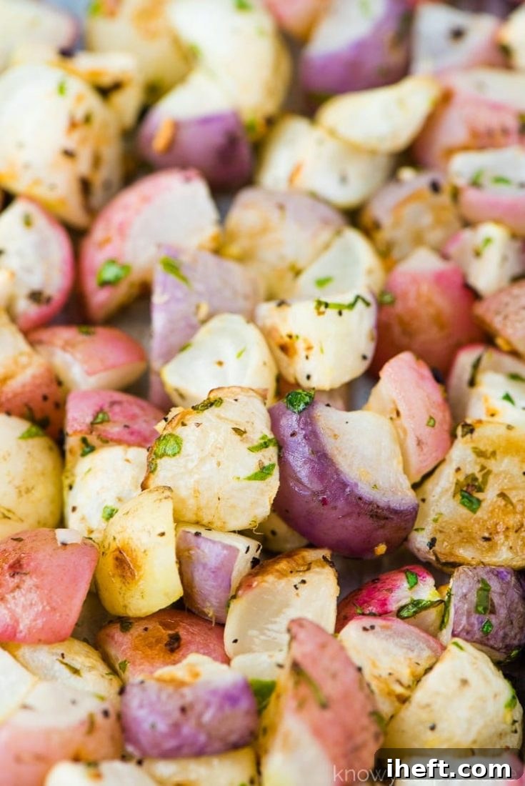 Roasted Radishes with Garlic and Parsley