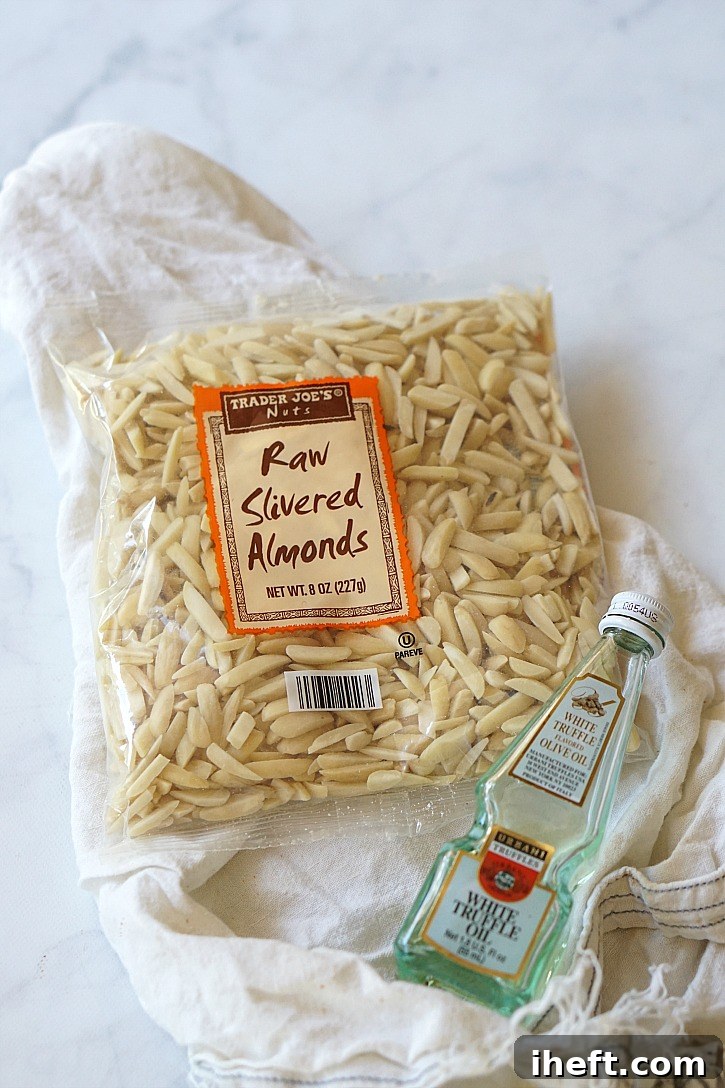 Raw almonds and a tiny bit of truffle oil make the most delicious vegan ricotta!