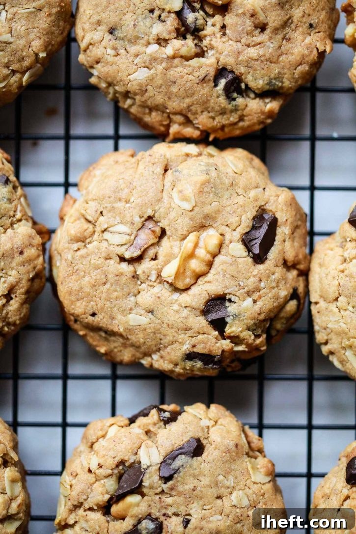 Delicious and hearty Peanut Butter Cowboy Cookies, a perfect vegan dessert option for Super Bowl Sunday.