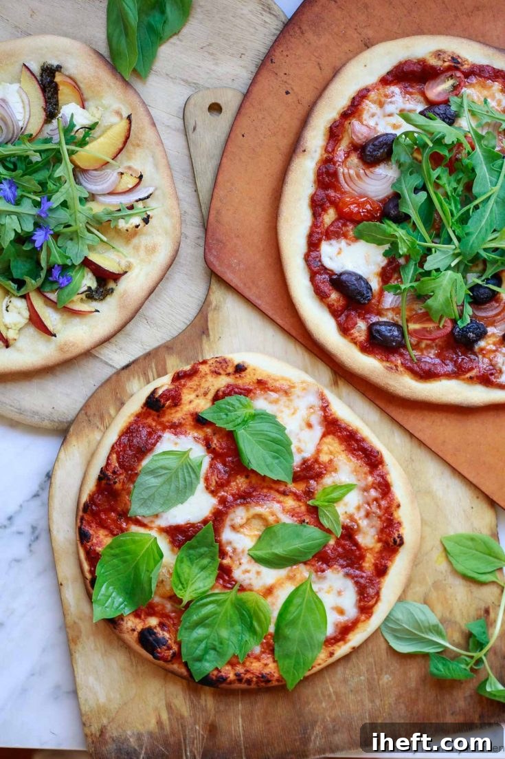 A freshly baked homemade pizza, featuring a perfectly thin crust and delicious toppings.